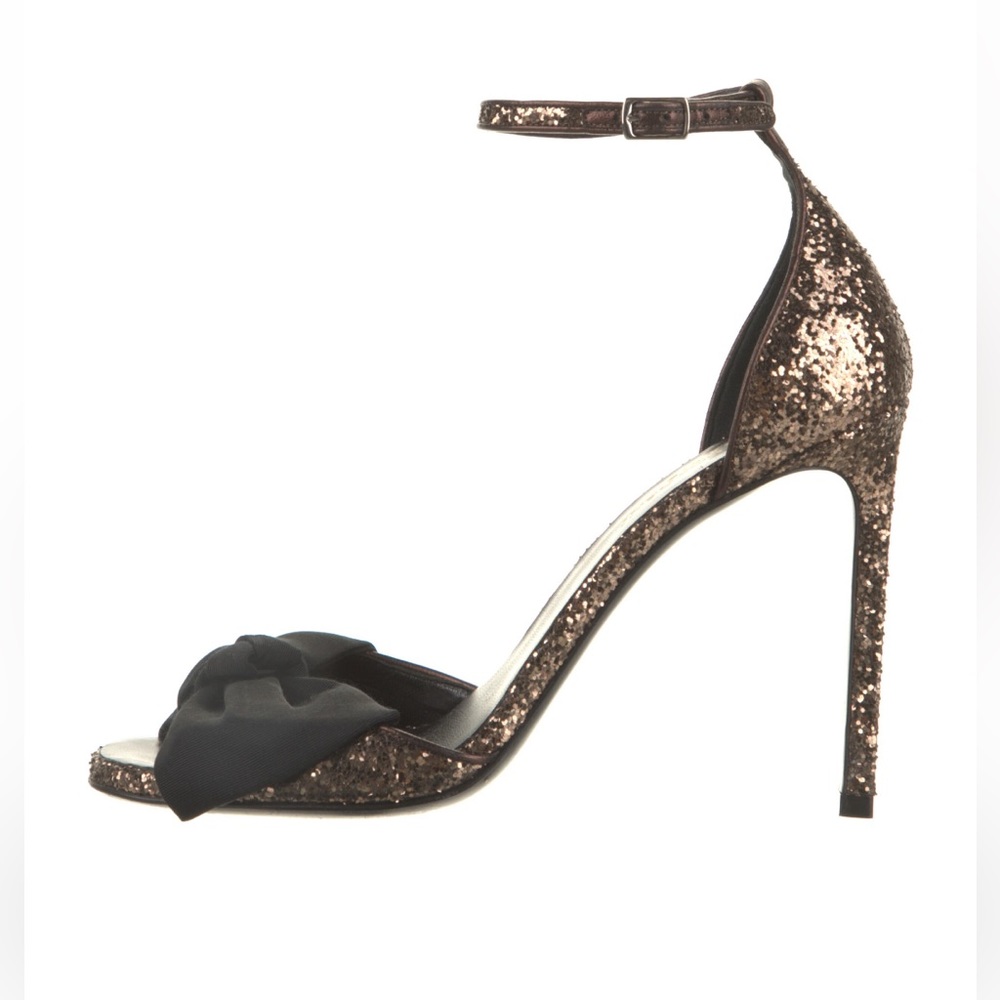 YSL Glitter Accent Sandals size 8 IT 38